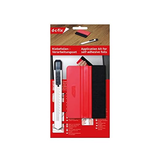d-c-fix Rakel-Set für Folie: Fensterfolie, Klebefolie & Auto-Folie - mit Cutter-Messer & Folienrakel - Folierungs-Werkzeug Filzrakel Möbelfolie Küche Zubehör Verarbeitungs-Kit zum Folieren