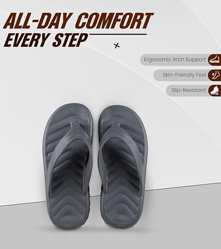 Image of GAITO Stylish EVA Rubber Slippers for Men | Soft Lightweight Flip Flops | Comfortable House & Beach Chappal | Anti-Skid Sole | Water Resistant Durable Slippers for Men