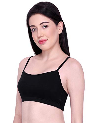 Image of INKURV Slip on Beginner's Bra for Girls, Non Padded, Non Wired, No Hooks with Double Layered Fabric, Adjustable Straps, Wirefree Sports Bra- Lisa Combo of 3