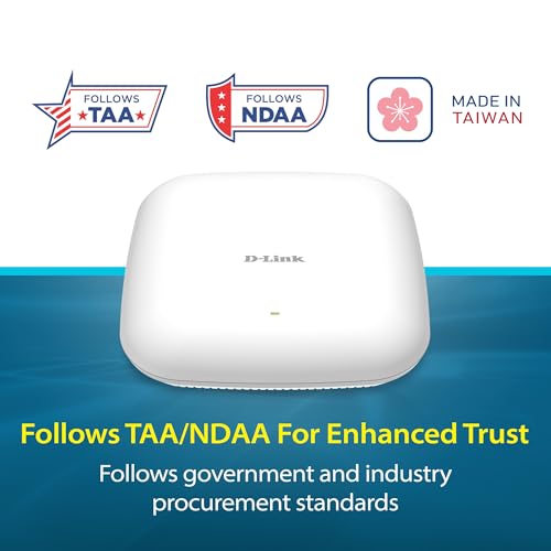 Image of D-Link Guardian X3000 Wi-Fi 6 Access Point (DBR-X3000-AP) Dual-Band AX3000 Smart Access Point with WPA3, VLANs, PoE Powered, Guest WiFi, Mesh Support, Centralized Management