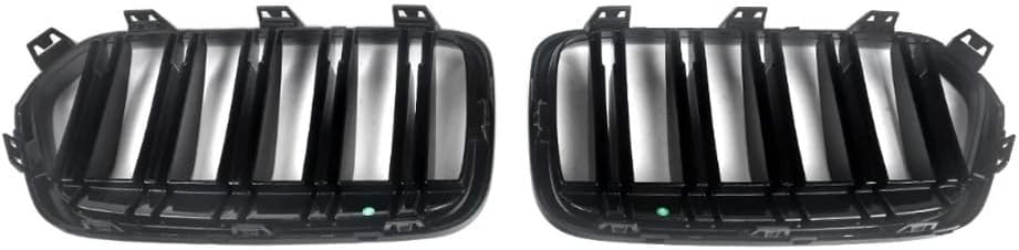 1 Pair Front Bumper Kidney Grille Grill For BMW X2 F39 SUV 2018-IN Gloss Black Double Slat Line Racing Grills Car Accessories