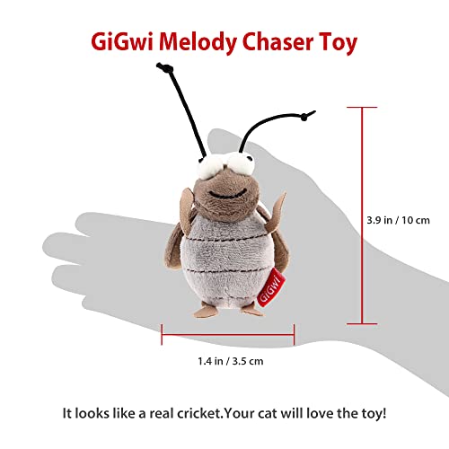 Gigwi Squeaky Cricket Cat Toy,Interactive Cat Toys Electronic Motion Activated Bug Sound,Automatic Cat Play Squeaky Toy for Indoor Fun