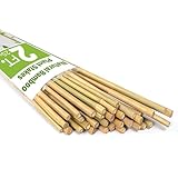 Postes de bambú natural, paquete de 25 palos de