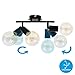 Briloner Leuchten Foco de techo de 2 luces, retro/vintage, focos giratorios e...