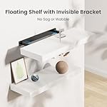 AMADA HOMEFURNISHING Floating Shelves, Wall Shelves for Bathroom/Living Room/Bedroom/Kitchen Decor, White Shelves with Invisible Brackets Set of 3 - AMFS08 - Image 3