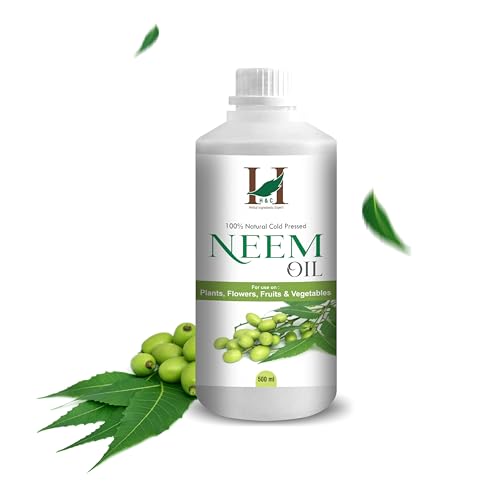 H&C Cold Pressed Water Soluble Pure Neem Oil 500 ml for Indoor and Outdoor Plants and Garden
