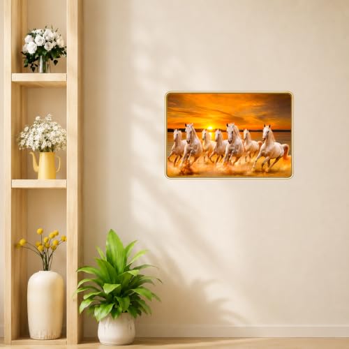 Image of 7 Running Horses Vastu Photo Frame, 8x12 Inch