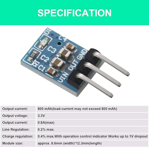 RUNCCI-YUN 10 Stück 4.75V-12V bis 3.3V 800mA DC Step Down Converter Spannungsregler Leistungswandler für Raspberry Pi Stromversorgungsmodul