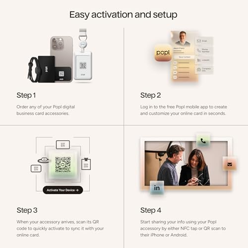 Authentic Patented Popl PhoneCard™ (Avoid Fake Knockoffs) - Smart NFC Networking Card - Simply Tap to Exchange Contact Info, Capture Leads, & Manage Contacts (Black) - Thumbnail 6