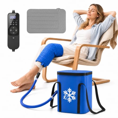 Image of Ice Therapy Machine with Universal Large Flat Pad, 16QT Quiet Cold Therapy System with Auto Timer & Adjustable Flow for Arm, Back, Waist, Knee, Hip & Leg