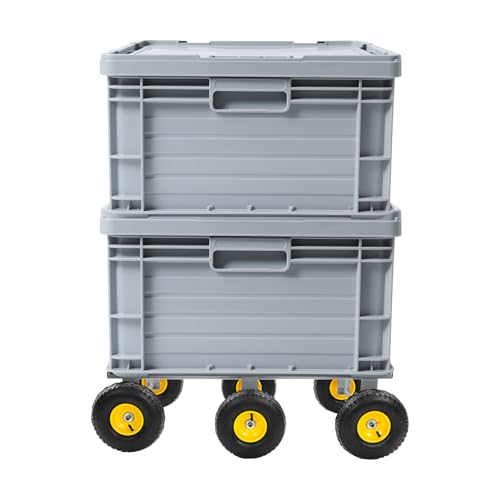 Carretilla pesada con 6 ruedas, capacidad 1200 lbs, ruedas inflables miniatura 5