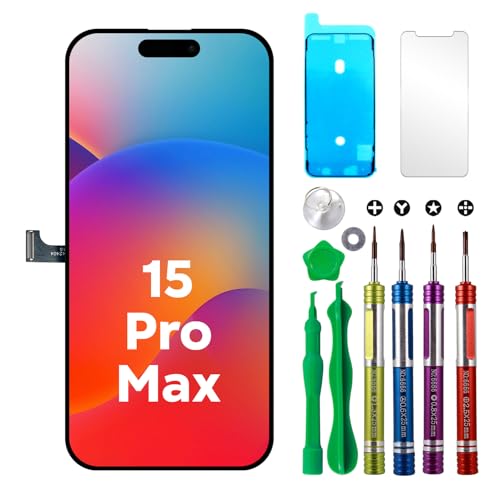 Ace Tech Cellular LCD Screen Replacement for iPhone 15 Pro Max 6.7 inch (Model A2651 A2893 A2896 A2895 A2894) 3D Touch Screen Display digitizer Assembly