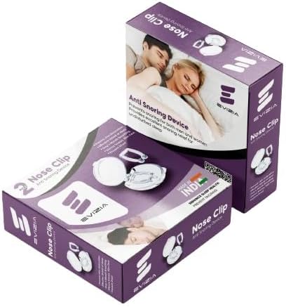 EVIZIA Anti Snoring Devices for Men and Women Soft Silicon Nose Clip | Unisex Anti Snore Free Sleep Silicone Magnetic Nose Clip | Stop Snoring Device for Better Sleep (2 Pair- 4 Pcs)