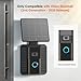 Solar Charger Compatible for Ring Video Doorbell (2020 Release) Micro-USB Port Charging, QIBOX Adjustable Solar Panel Mount, Efficient Solar Charger for Doorbell Camera