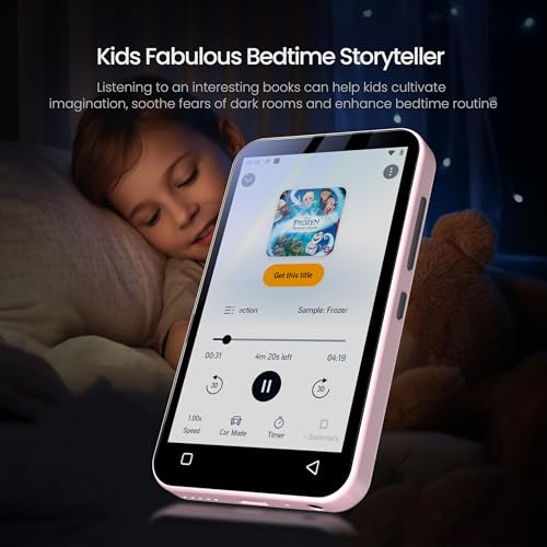 Image of TIMMKOO 80GB Kids MP3 Player with Bluetooth, Parental Controls, Pre-Installed Spotify, Audible, 4 inch MP4 Player (Pink)