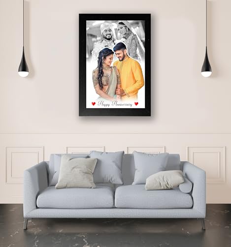 Image of Shrikant Art Personalized Anniversary Photo Frame | Custom Couple Frame with Name & Photo | Romantic Gift for Husband Wife | Wedding Memory Frame with Message