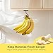 bussdis Banana Hook Under Cabinet - Adhesive Banana Hanger Under Counter, Metal Banana Holder Stand for Hanging Bananas or Kitchen Utensil, Keeps Bananas Fresh, Black, 1 Pack