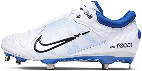 Nike Women's Hyperdiamond 4 Elite Softball Cleats (White/Black/Game Royal, us_Footwear_Size_System, Adult, Women, Numeric, Medium, Numeric_9)