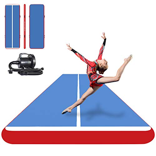 Ibigbean Inflatable Tumbling Track Gymnastic Mats - Blue Surface Red Side (40 Feet) #TOP24