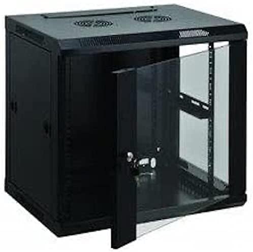 Intellinet Network Cabinet, Wall Mount (Standard), 6U, 300 mm Deep, Black, Assembled, Max 60 kg, Metal & Glass Door, Back Panel, Removeable Sides, Suitable also for use on a desk or floor, 10 Inch