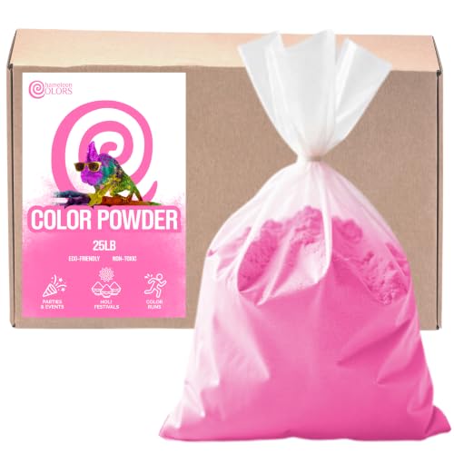 Chameleon Colors Color Run Powder Bulk 25lb Party Box, Color War, Pink