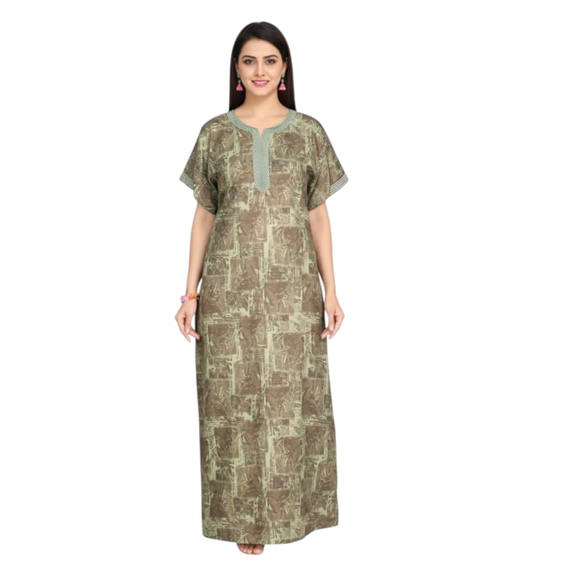 Satyam Nighties Womens Bizzy Lizzy A-Line Nighty Size 2XL|Length 60, Shoulder 18, Chest 52|Printed Comfortable Nightwear f... - Review, Price and Buying Guide