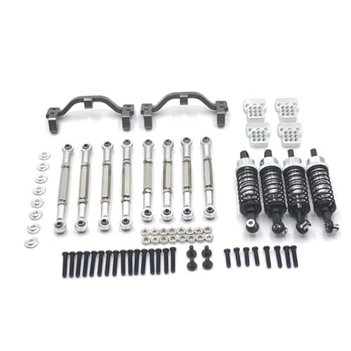 RC�����P�[�W�p�[�c For WPL 1/16 C14 C24 For JJRC FY For Henglong ���^���A�b�v�O���[�h�K�X�P�b�g�v�����b�h�V�[�g�V���b�N�A�u�\�[�o�[�L�b�g�����[�g�R���g���[���J�[�p�[�c(Silver)