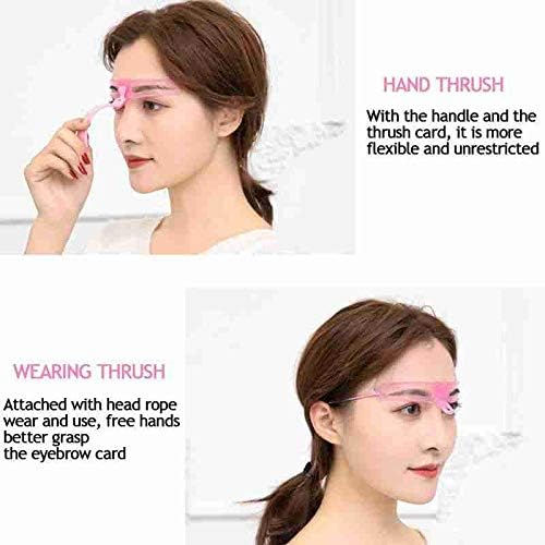 Eyebrow Stencils & Eyebrow Pencil,12 Eyebrow Shaper Kit,Reusable Eyebrow Template with Strap&Eyebrow Razor, Washable,for Beginners and Professionals (8pcs Eyebrow Stencils)