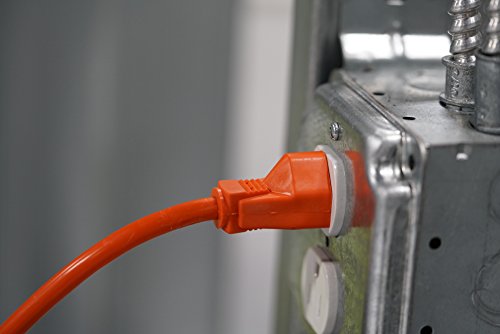 Coleman Cable 04003 16/3 SJTW Trinector Extension Cord, 3-Foot, Orange