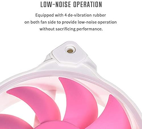 ID-COOLING ZF-12025-PINK Case Fan 120mm 5V 3 PIN Addressable RGB Cooling Fan MB Sync, 4 PIN PWM Speed Control Fans for Radiator/CPU Cooler/Computer Case