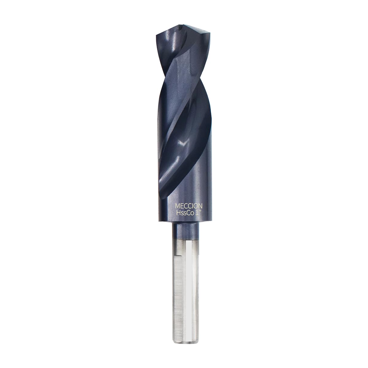 Meccion 1 Inch Drill Bits Titanium Aluminum Nitride Coated, M35 Cobalt High Speed Steel Reduced Shank Drill Bit for Metal ，Stainless Steel, cast Iron, Copper, Aluminum Etc.