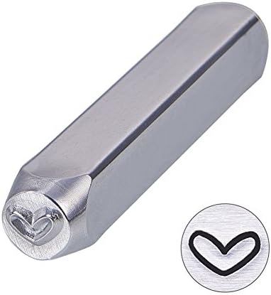 BENECREAT 6mm 1/4" Heart Design Stamps, Metal Punch Stamp Stamping Tool - Electroplated Hard Carbon Steel Tools to Stamp/Punch Metal, Jewelry, Leather, Wood