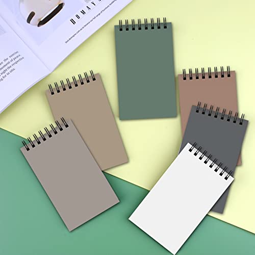 Utron 6Pcs Spiral Notebook, Double Loop Pocket Notebook, Office Style Mini Notebooks, Pocket Small Notepad, Small Notebooks 3x5, Small Spiral Notebook for Home School Office Travel Accessories