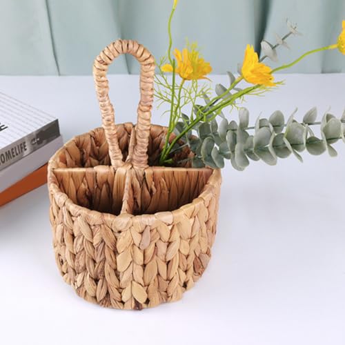 Panier rond en herbe de calebasse tressée main pour rangement de restaurant - 6