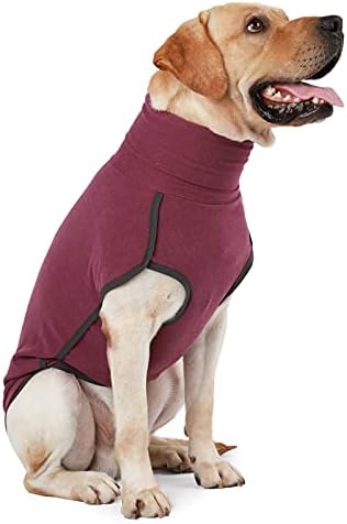 Dog Sweater Pullover Cold Weather Vest for Dogs Dog Sweatshirt Dog Jacket for Indoor and Outdoor Use (Large, Wine red)