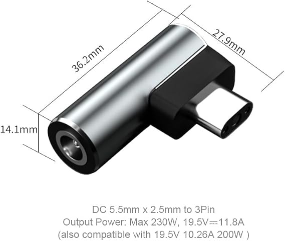 SlimQ Compatible with Razer Laptop - 240W Power Adapter Connector