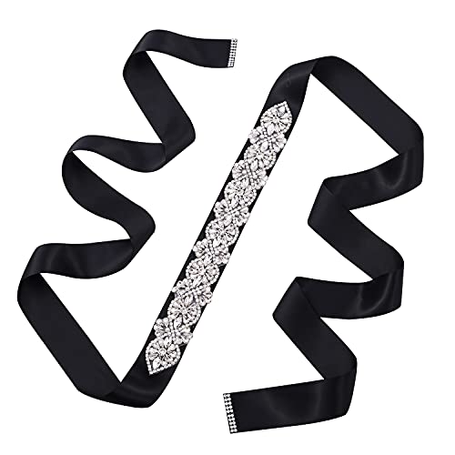 Crystal Bridal Belt Handmade Wedding Sash with Rhinestones Pearls for Wedding Gown