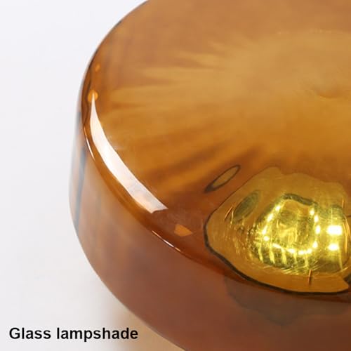 Lámpara de techo para techos bajos con cristal ámbar H3TF5J 7