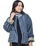 [クリフメイヤー] ジャケット ノーカラー パイル フリース レディース LADYS LARGE ブルー