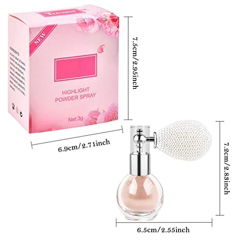 Glitter Powder Spray Shimmering Highlighter Spray For Hair And Body, Shimmer Sparkle Face High Gloss Spray Highlighter Loose Powder Makeup Spray For Women Makeup Cosmetic (Nude Pink) #TOP7