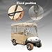 Golf Cart Enclosure 4 Passenger Extended Roof 88'', 300D High Duty Golf Cart Cover with 6 Zipper, All-Weather 4-Side Transparent PVC Windows, for EZGO Yamaha Club Cart, with Storage Bag (Khaki)