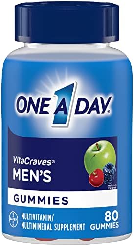 One A Day Men’s Multivitamin Gummies, Multivitamin for Men with Vitamin A, C, D, E, Calcium & More To Support Healthy Muscle Function, Gummies, 80 Count