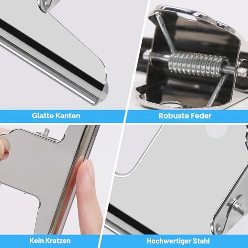 Foto von 4 Zoll große Bulldogge Clip, Coideal 10 Pack Silber Edelstahl Datei Geld Binder Clips Klammern