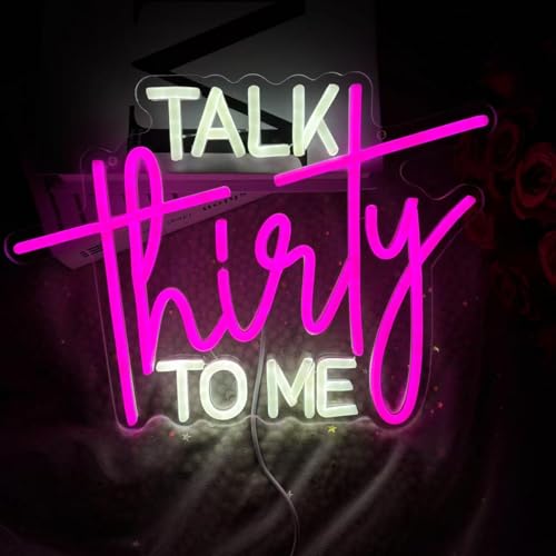 Image of Talk Thirty To Me Neon Sign 30th Birthday Decorations Birthday Anniversary | 30th Birthday Neon Signs Thirty Birthday Gifts For Him Her USB Neon Sign for Birthday Anniversary