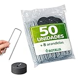 PLANTAWA Piquetas de Metal 50 Unidades | Anclaje para césped Artificial, Malla...