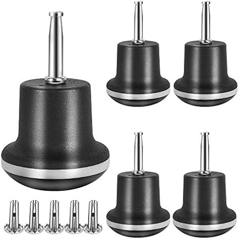 Bell Glides Caster Wheels，Fixed Stationary Castors for caster Sofa Chair Cabinet Furniture Replacement with Mounting Stem Sleeve Socket Insert sets of 5 Cover