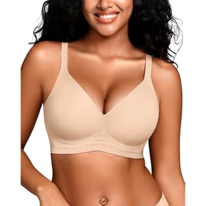 Seamless Jelly Bras for Women Multipack Wireless Comfortable- S-2XL Skin Small