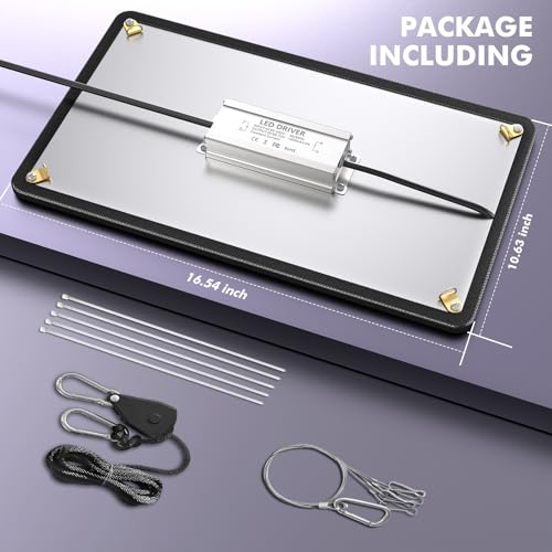1000W LED Grow Light, Full Spectrum Plant Light, UV-IR Included Hanging Grow Lights for Indoor Plants Seedling Hydroponic Plants Veg Flower Growing Lamps for 3x3/2x2 Grow Tent (Actual Power 100&plusmn;5W)