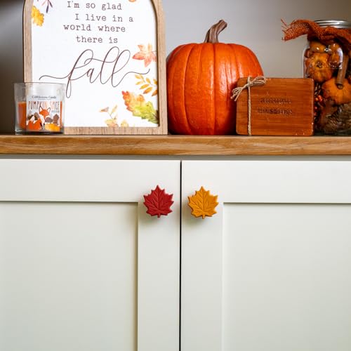 Knobēz: Decorative Knob Covers - Fall Leaf - 12pk - Stretch Over Hardware Decorations, Cozy Seasonal Autumn Colors, Kitchen-Bathroom-Dressers-Home - Image 4