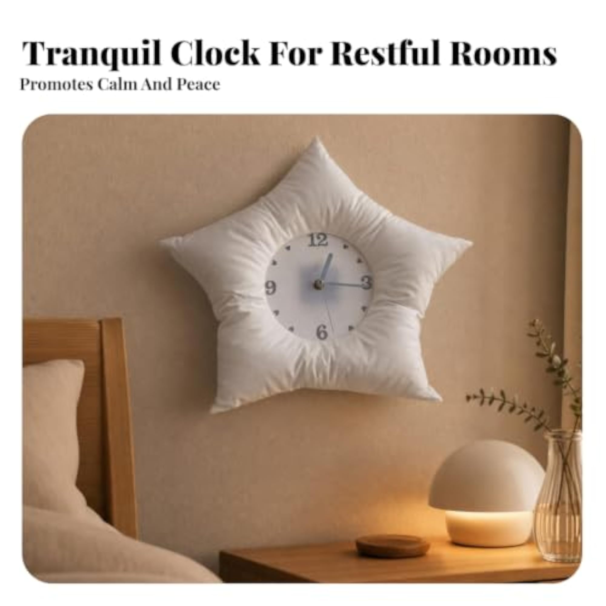 Whimsical Star Cushion with Clock Face, Stylish Aesthetic for Bedroom